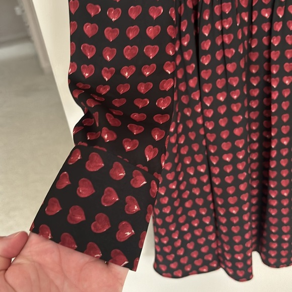 Zara Heart Print Smock Dress, Size S. - Picture 5 of 13